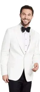 White Shawl Dinner Jacket with Black Pant $245