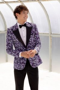 Floral Fusion Coat. Plum.